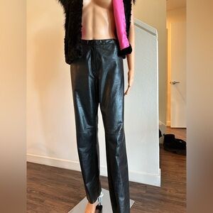 Kenneth Cole Black Leather Trousers